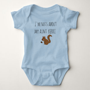 Personalise Squirrel I'm Nuts about My Aunt Baby Bodysuit