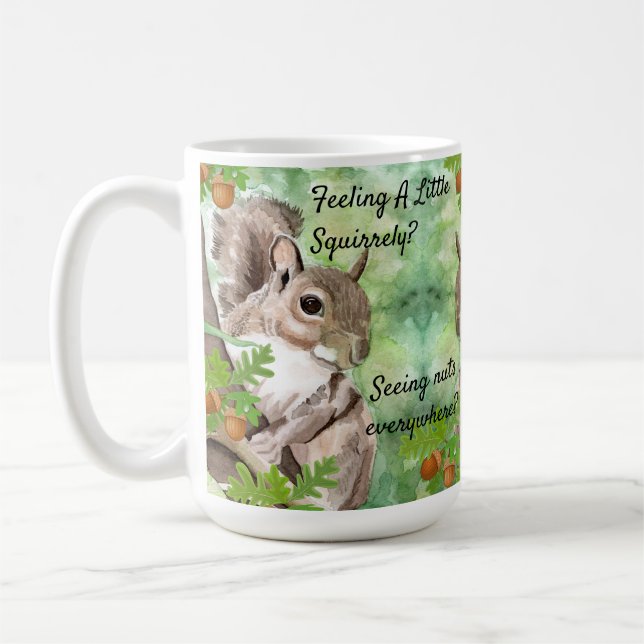 Personalise Squirrel Patrol Funny Coffee Cup Mug (Left)