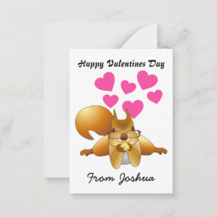 Personalise Squirrel Valentines Day Cards for Kids