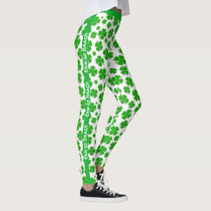 Personalise: St Patrick's Erin go Bragh Shamrocks Leggings