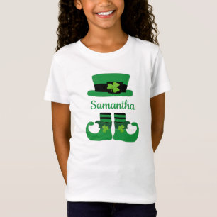 Personalise St. Patrick's Leprechaun Green Black T-Shirt