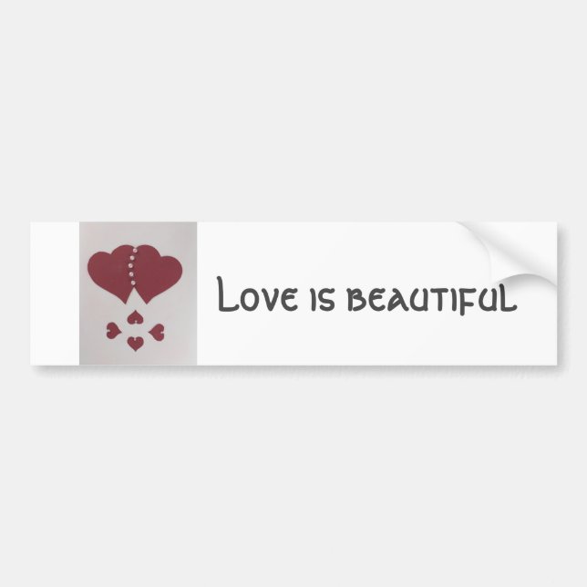 Personalise St. Valentine's red heart with pearls Bumper Sticker (Front)