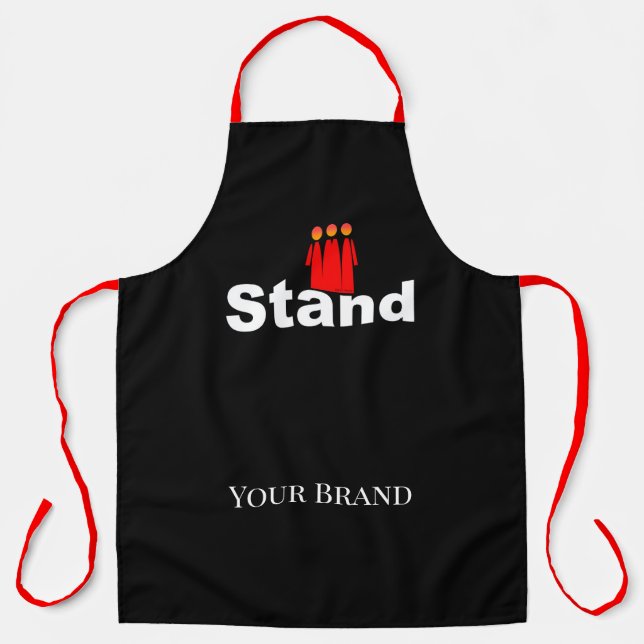 Personalise Stand 3 figures Black  Apron (Front)