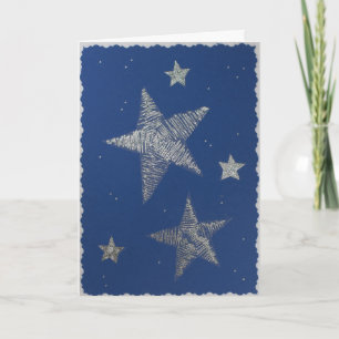 Personalise Starry blue sky on blue basis Holiday Card
