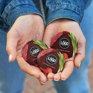 Personalise steak restaurant theme 7.5 cm round badge