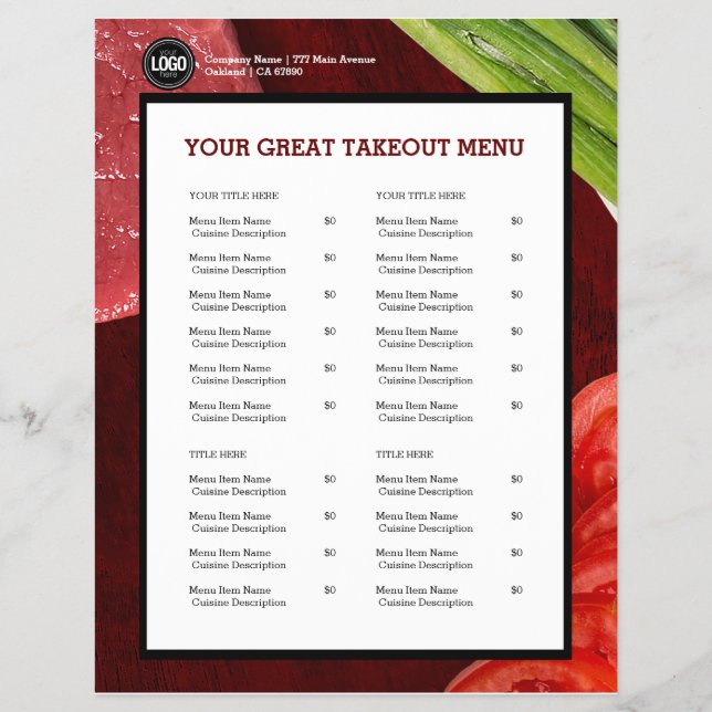 Personalise steak restaurant theme flyer (Front)