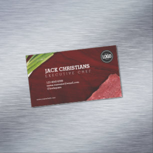 Personalise steak restaurant theme 	Magnetic business card