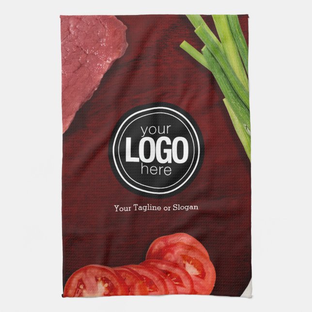 Personalise steak restaurant theme tea towel (Vertical)