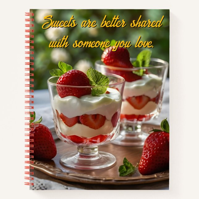 Personalise Strawberry Sweets Motivational Recipe Notebook (Front)