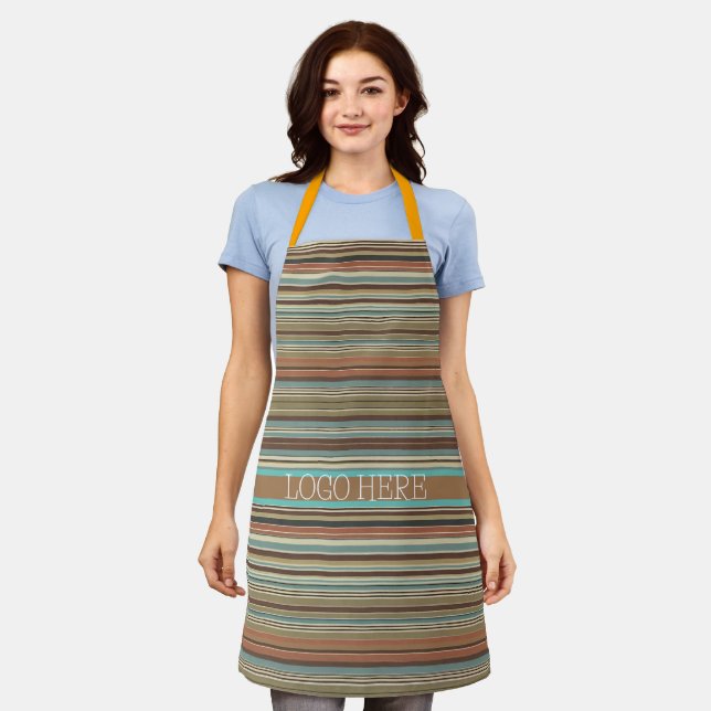 Personalise Striped Apron (Worn)