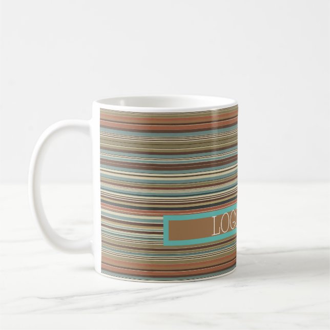 Personalise Striped Coffee Mug (Left)
