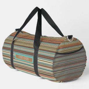 Personalise Striped Duffle Bag