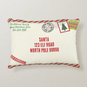 Personalise Striped Santa Letter Christmas Decorative Cushion