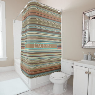 Personalise Striped Shower Curtain
