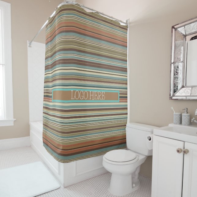 Personalise Striped Shower Curtain (In Situ)