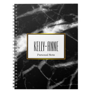 Personalise Stylish Marble Texture Designer Notebook