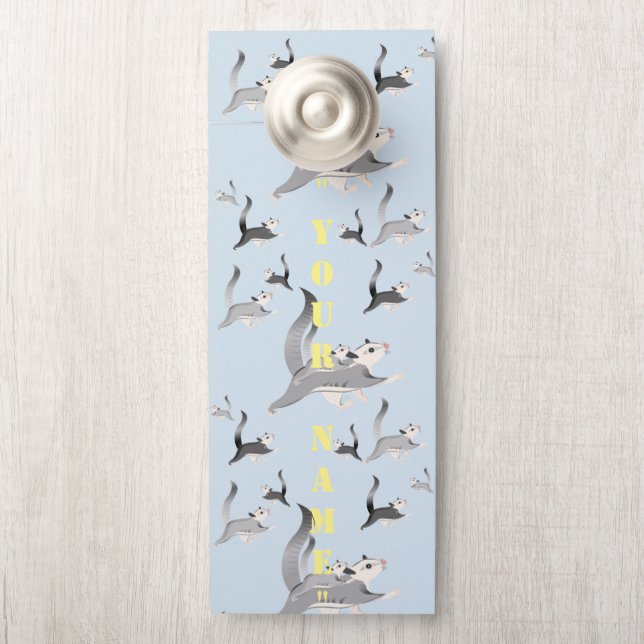 Personalise Sugar Glider Door Knob Plaque Door Hanger (On Knob)