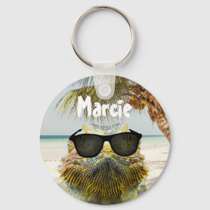Personalise Summer Beach Fun Key Ring