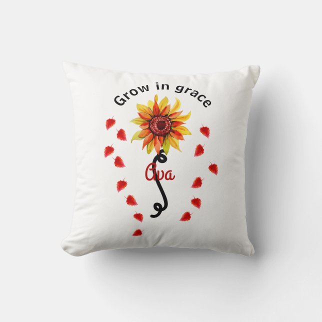 Personalise Sunflower Custom Quote Cushion (Front)