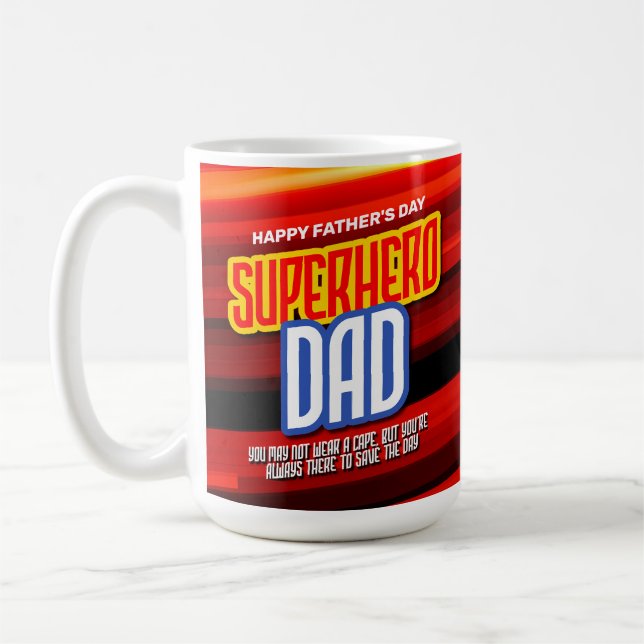 Personalise SuperHero Dad Coffee Mug (Left)