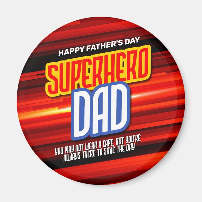Personalise SuperHero Dad Magnet (Front)