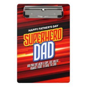 Personalise SuperHero Dad Mini Clipboard