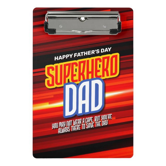 Personalise SuperHero Dad Mini Clipboard (Front)