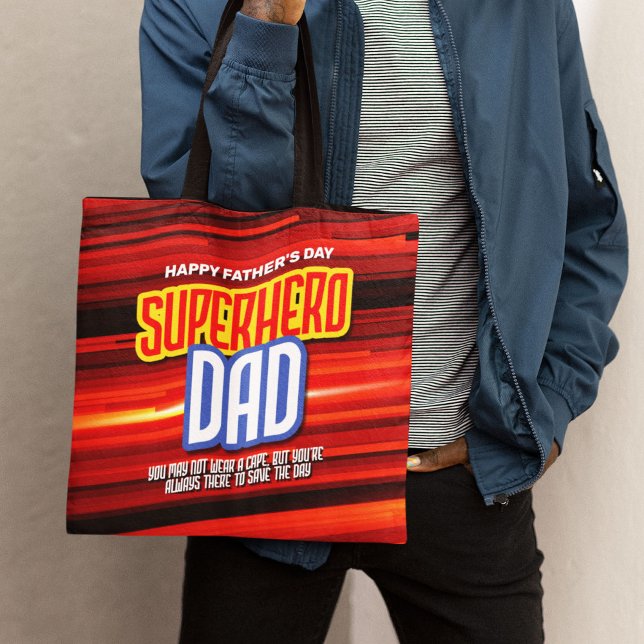 Personalise SuperHero Dad Tote Bag (Creator Uploaded)