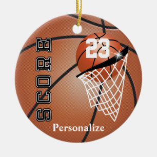 Personalise Superstar Basketball Ceramic Tree Decoration
