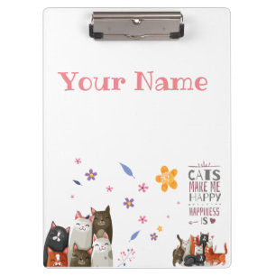 Personalise Sweet Cats Clipboard