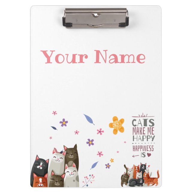 Personalise Sweet Cats Clipboard (Front)