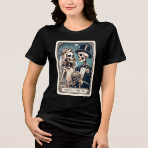 Personalise Tarot Theme Wedding Newlyweds Black Tri-Blend Shirt
