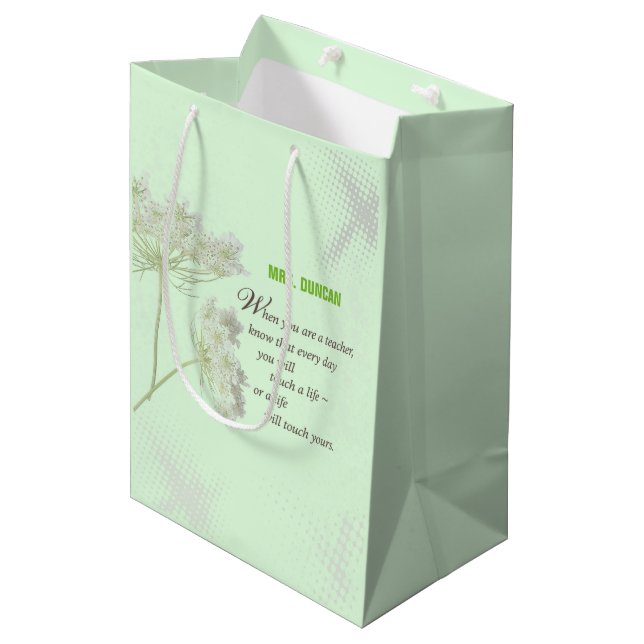 Personalise, Teacher Appreciation Day Thank You Medium Gift Bag (Front Angled)