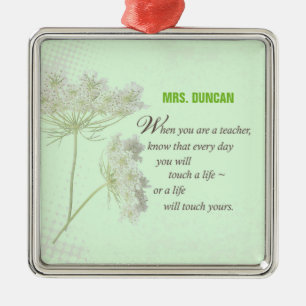 Personalise, Teacher Appreciation Day Thank You Metal Tree Decoration