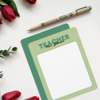 Personalise Teacher Stationery Year End Green