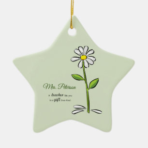 Personalise, Teacher Thank You, Religious Flower Ceramic Tree Decoration