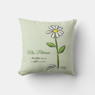 Personalise, Teacher Thank You, Religious Flower Cushion