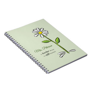 Personalise, Teacher Thank You, Religious Flower Notebook