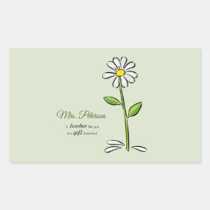Personalise, Teacher Thank You, Religious Flower Rectangular Sticker
