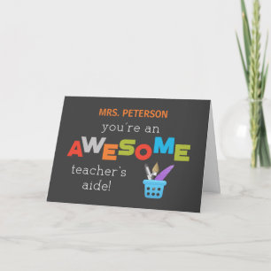 Personalise Teachers Aide Teacher Appreciation Day Card