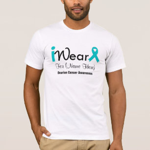 Personalise Teal Ribbon Ovarian Cancer T-Shirt