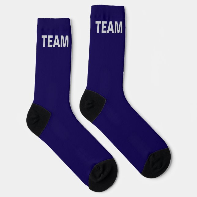 Personalise TEAM NAME Dk Blue   Socks (Right)