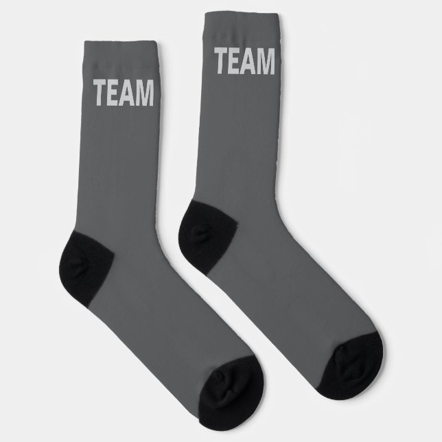 Personalise TEAM NAME Grey   Socks (Right)