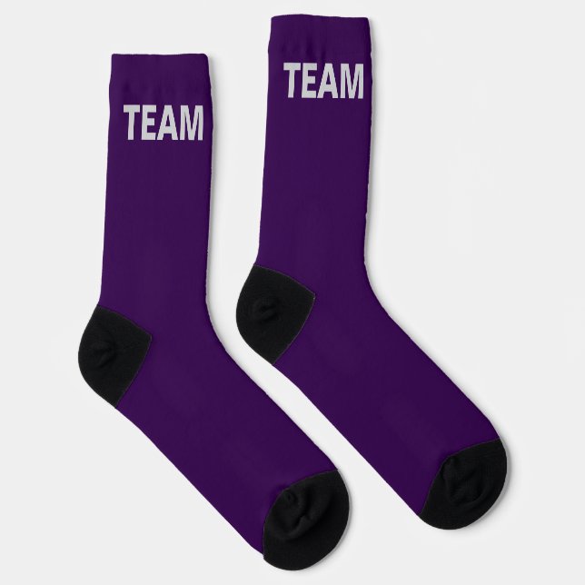 Personalise TEAM NAME Purple  Socks (Right)