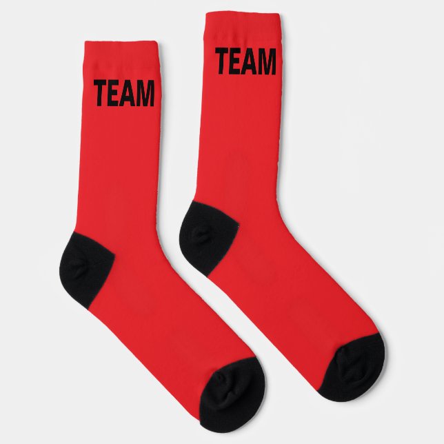 Personalise TEAM NAME Red  Socks (Right)