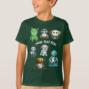 Personalise Team Name Sports Robot Top T-Shirt