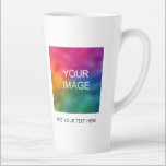 Personalise Template Add Image Photo Business Logo Latte Mug<br><div class="desc">Personalise Template Add Image Photo Business Logo Text Create Your Own Name Elegant Trendy Template Coffee Latte Mug.</div>