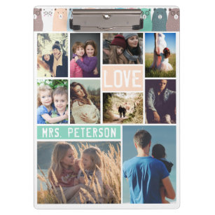 Personalise Ten Photo Collage Clipboard