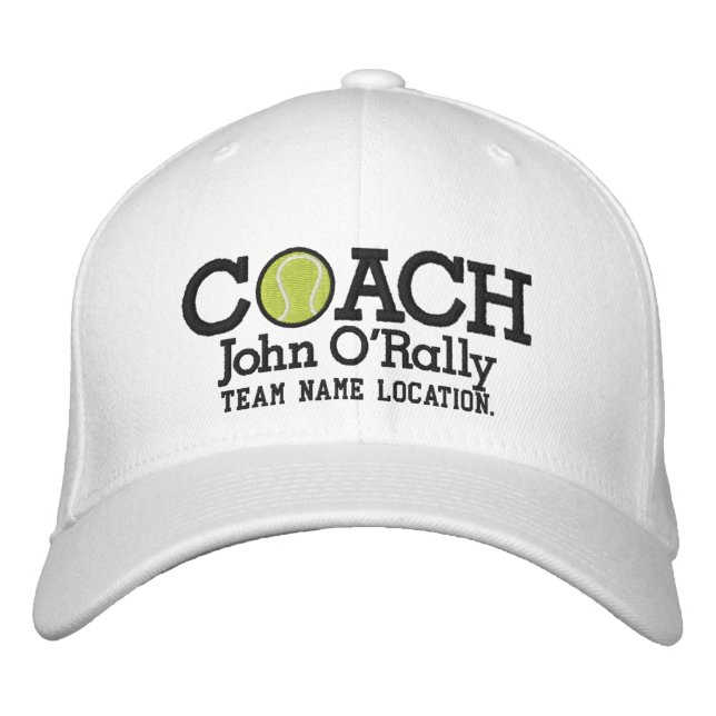 Personalise Tennis Coach Cap Your Name Your Game (Front)