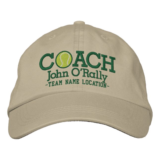 Personalise Tennis Coach Cap Your Name Your Game (Front)